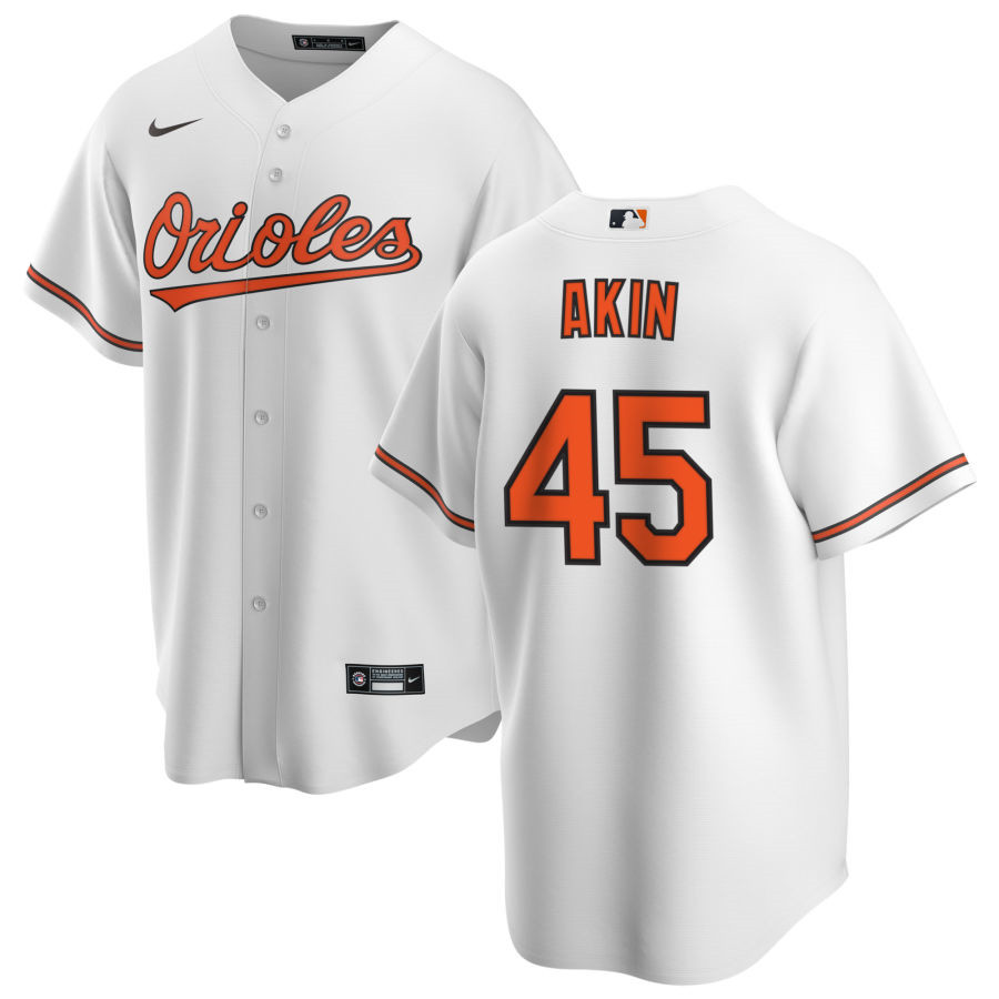 Nike Men #45 Keegan Akin Baltimore Orioles Baseball Jerseys Sale-White